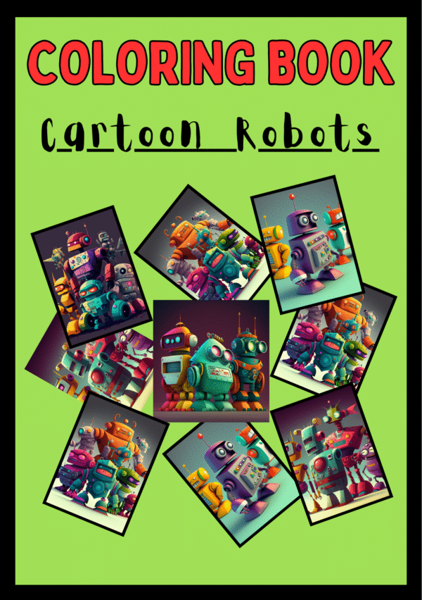 Cartoon Robots Coloring Book – Fun & Creative Activity for Kids
