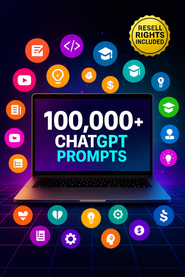 100,000+ ChatGPT Prompts with Resell Rights – The Ultimate AI Content Vault